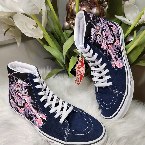 Vans SK8 Hi Zap Black/True White Men's Classic Skate Shoes Size12 - Picture 3 of 8